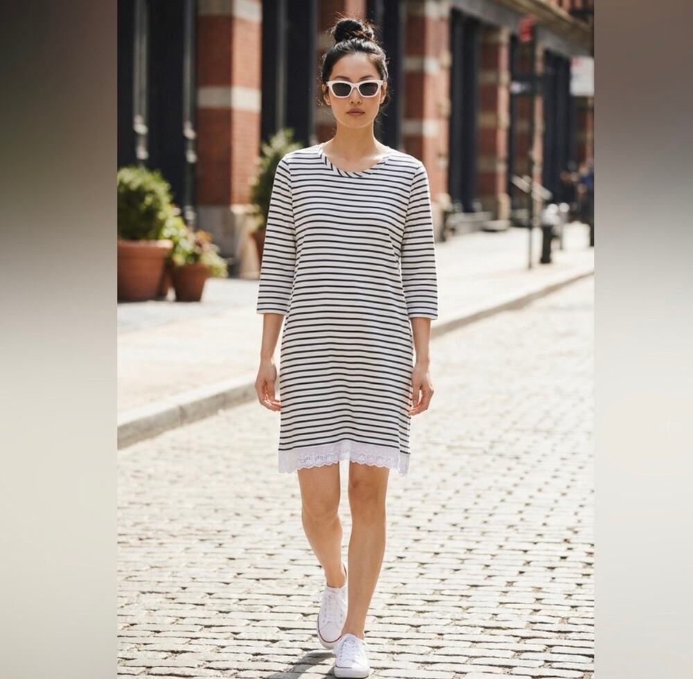 Hayden Los Angeles Blue Striped Dress Size L NWT